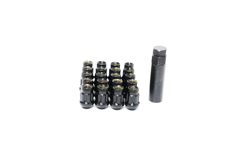 Load image into Gallery viewer, Wheel Mate Muteki HR38 Open End Lug Nuts 12x1.25 Black Chrome / Red Ring
