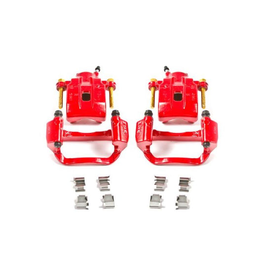 Power Stop 08-15 Toyota Sequoia Rear Red Calipers w/Brackets - Pair