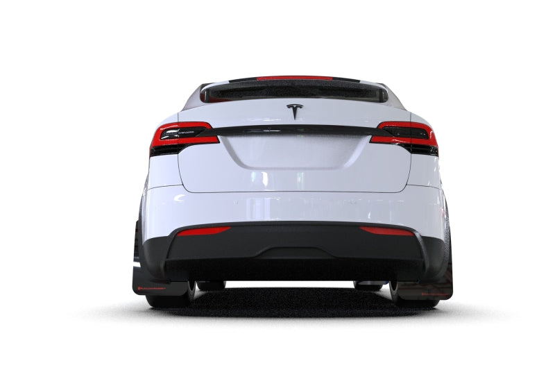 Load image into Gallery viewer, Rally Armor 2022 Tesla Model X/X Plaid Black UR Mud Flap - Metallic Black Logo
