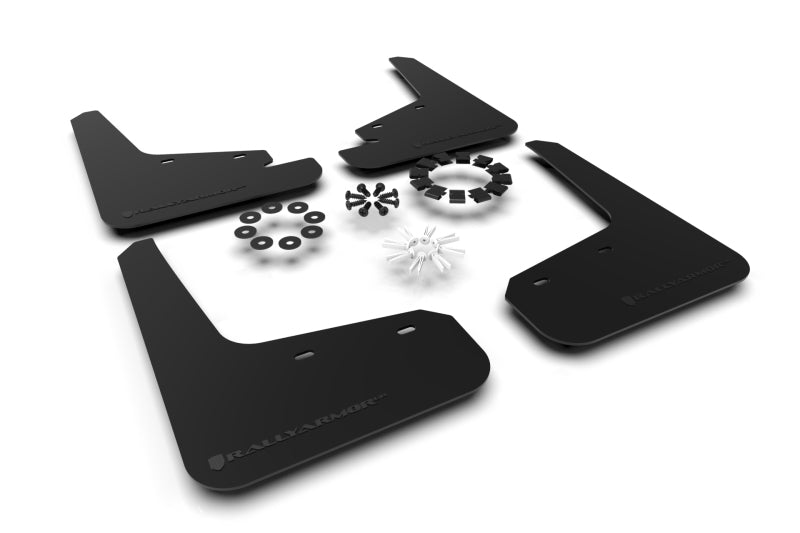 Load image into Gallery viewer, Rally Armor 20-22 Tesla Model Y Black Mud Flap - Metallic Black Logo
