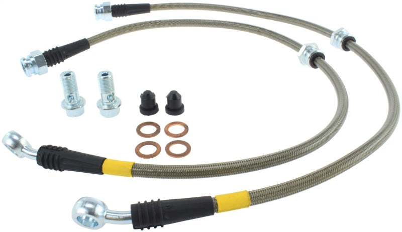 Load image into Gallery viewer, StopTech Stainless Steel Rear Brake lines for 03 MazdaSpeed Protege
