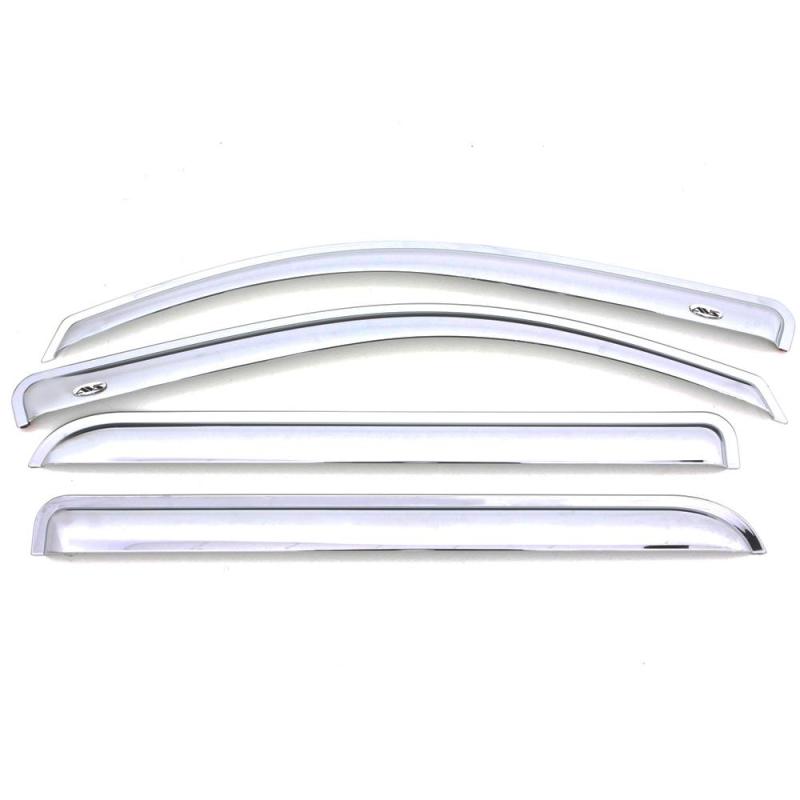 Load image into Gallery viewer, AVS 15-18 Chevy Silverado 2500 Crew Cab Ventvisor Front &amp; Rear Window Deflectors 4pc - Chrome
