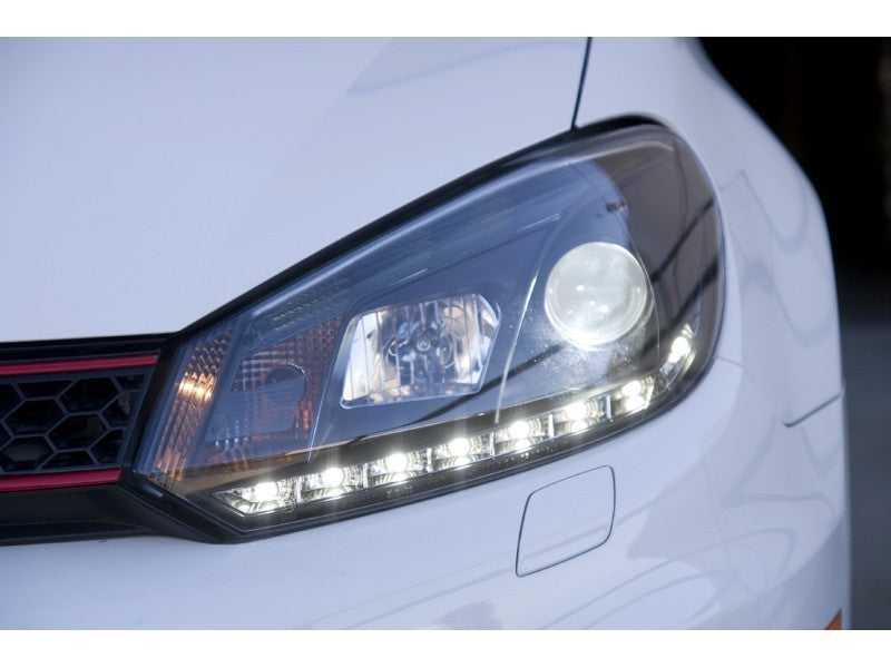 Load image into Gallery viewer, Spyder Volkswagen Golf/GTI 10-13 Projector Headlights Halogen Model- DRL Blk PRO-YD-VG10-DRL-BK
