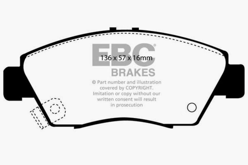 Load image into Gallery viewer, EBC 12 Acura ILX 1.5 Hybrid Redstuff Front Brake Pads
