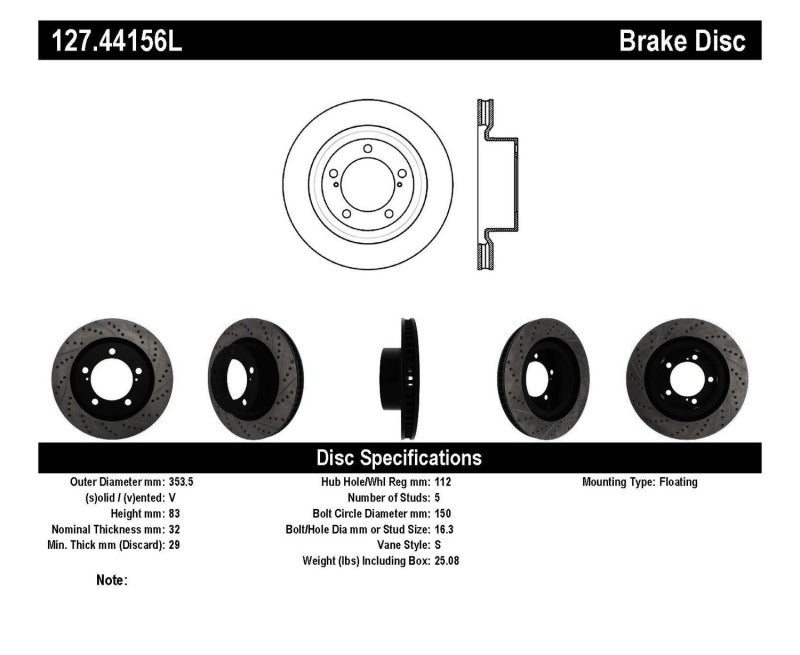 Load image into Gallery viewer, StopTech 07-09 Toyota Tundra / 08-09 Toyota Sequoia Front Left Slotted &amp; Drilled Rotor

