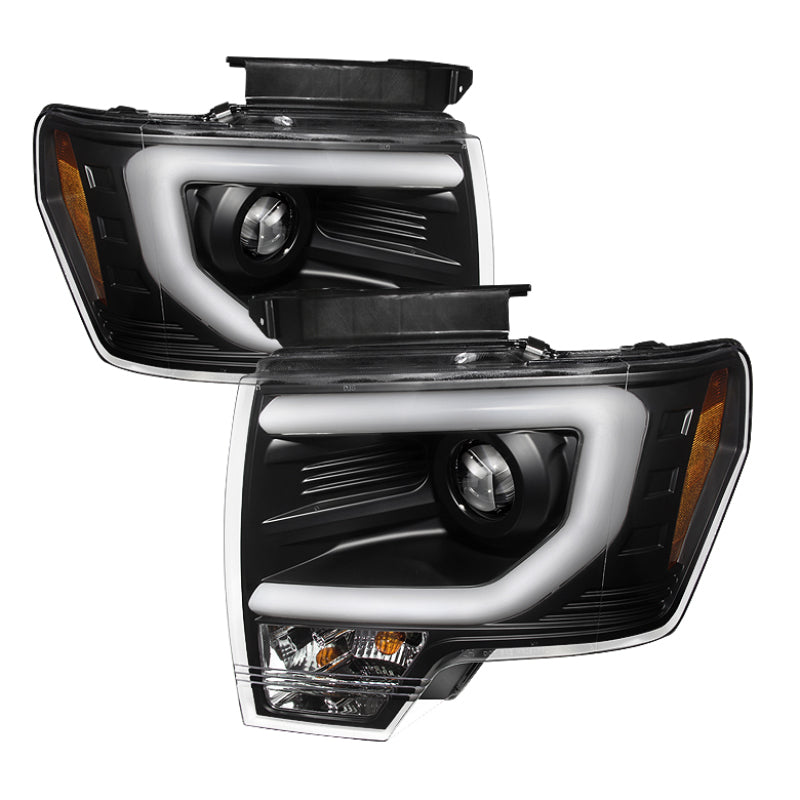 Load image into Gallery viewer, Spyder Ford F150 13-14 Projector Fctry Xenon Model- Light Bar DRL Blk PRO-YD-FF15013-LBDRL-HID-BK
