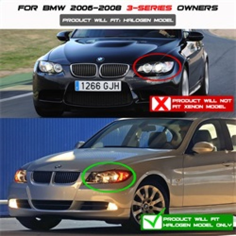 Load image into Gallery viewer, Spyder BMW E90 3-Series 06-08 Projector LED Halo Amber Reflctr Rplc Bulb Blk PRO-YD-BMWE9005-AM-BK
