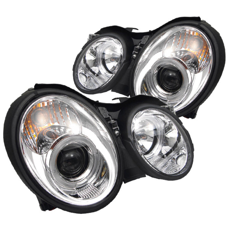 Load image into Gallery viewer, Spyder Mercedes Benz CLK 98-02 Projector Headlights Halogen Model- LED Halo Chrm PRO-YD-MBCLK98-HL-C
