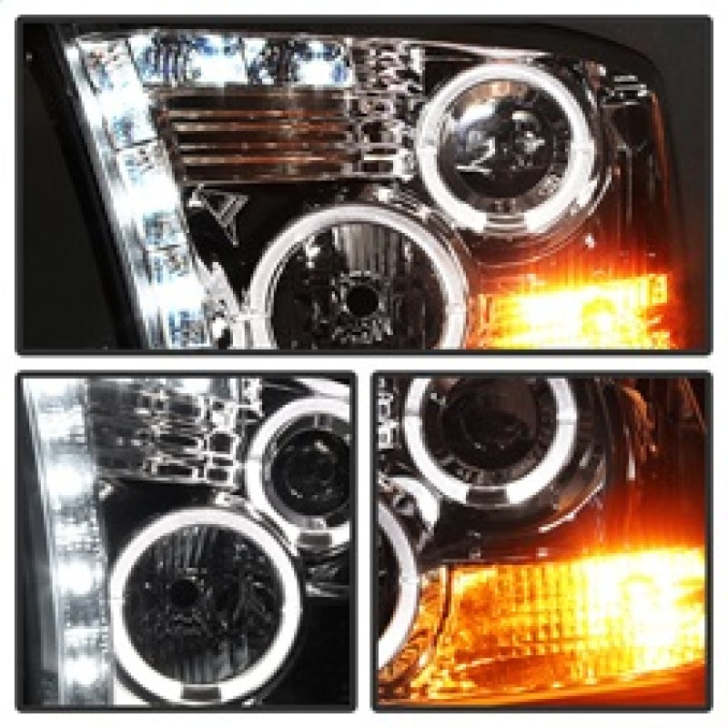 Load image into Gallery viewer, Spyder Dodge Ram 1500 09-14 10-14 Projector Headlights Halogen- LED Halo LED - Chrm PRO-YD-DR09-HL-C
