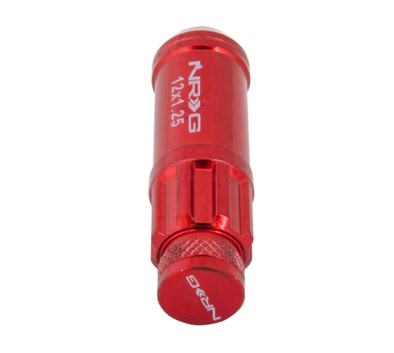 Load image into Gallery viewer, NRG 700 Series M12 X 1.25 Steel Lug Nut w/Dust Cap Cover Set 21 Pc w/Locks &amp; Lock Socket - Red
