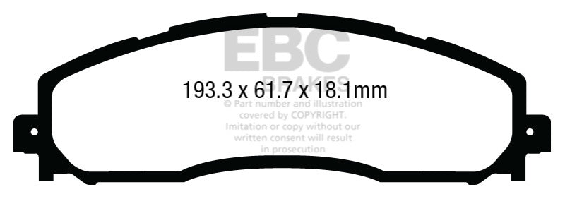 Load image into Gallery viewer, EBC 13+ Ford F250 (inc Super Duty) 6.2 (2WD) Greenstuff Rear Brake Pads
