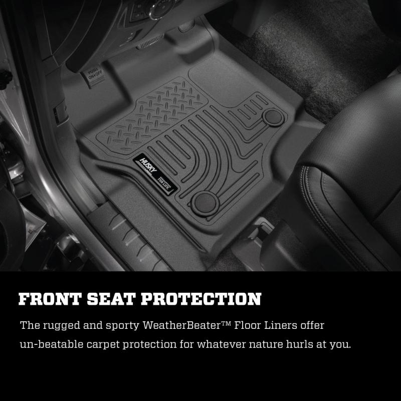 Load image into Gallery viewer, Husky Liners 2017 Ford Super Duty (Crew Cab / Super Cab) WeatherBeater Black Front Floor Liners
