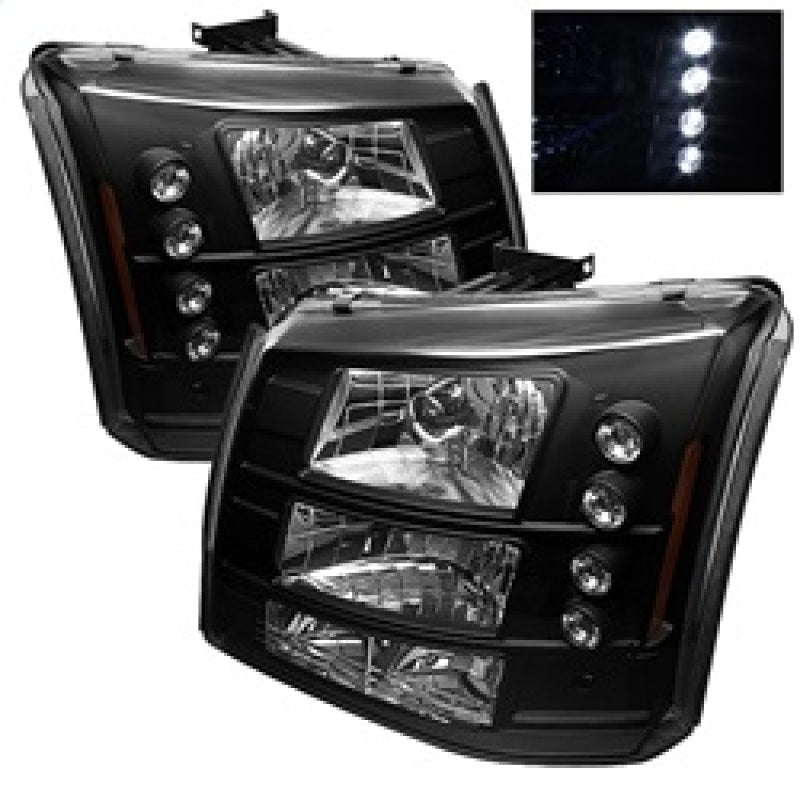 Load image into Gallery viewer, Spyder Chevy Silverado 1500/2500 03-06 Bumper Lights Crystal Headlights Blk HD-YD-CS03-1PC-AM-BK
