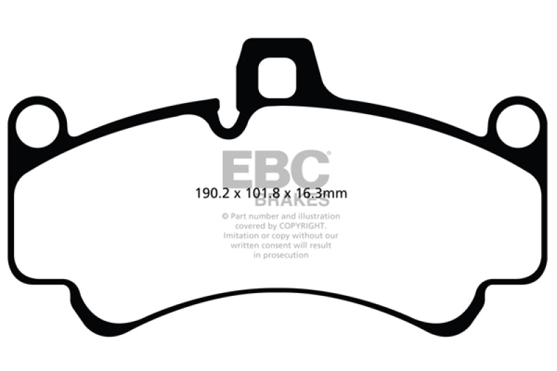 Load image into Gallery viewer, EBC 01-03 Porsche 911 (996) (Cast Iron Rotor only) 3.6 Twin Turbo GT2 Yellowstuff Front Brake Pads
