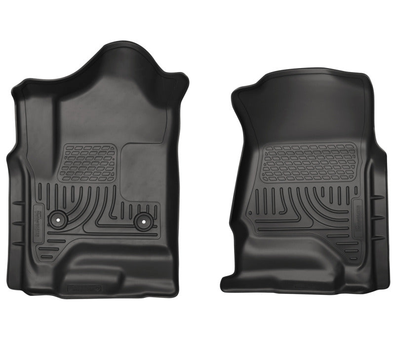 Load image into Gallery viewer, Husky Liners 14 Chevrolet Silverado 1500/GMC Sierra 1500 WeatherBeater Black Front Floor Liners
