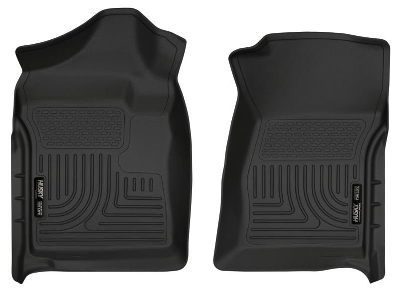 Load image into Gallery viewer, Husky Liners 07-12 Chevrolet Silverado/GMC Sierra Regular Cab WeatherBeater Black Floor Liners
