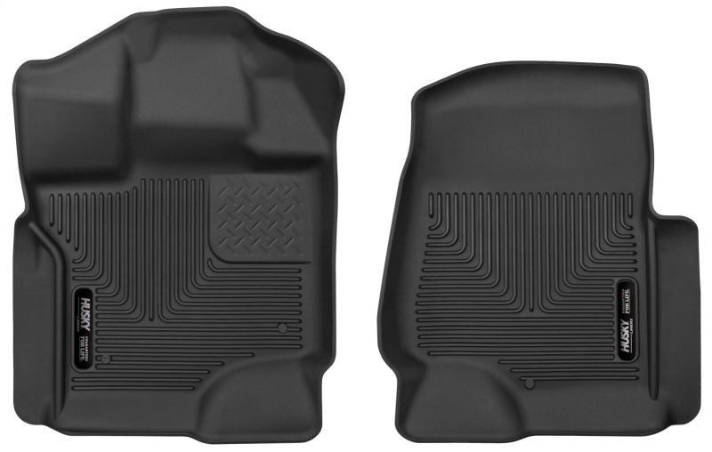 Load image into Gallery viewer, Husky Liners 2017 Ford Super Duty (Crew Cab / Super Cab) WeatherBeater Black Front Floor Liners
