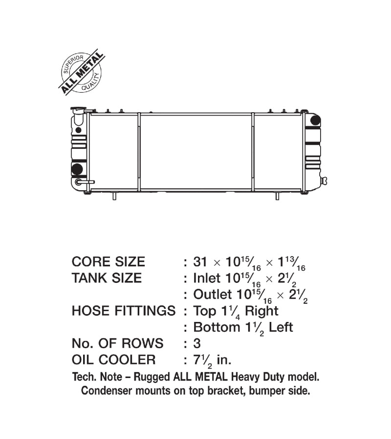 Load image into Gallery viewer, CSF 91-01 Jeep Cherokee 4.0L (LHD Only) Heavy Duty 3 Row All Metal Radiator
