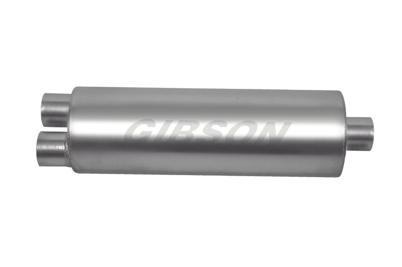 Load image into Gallery viewer, Gibson SFT Superflow Dual/Center Round Muffler - 8x24in/3in Inlet/4in Outlet - Stainless

