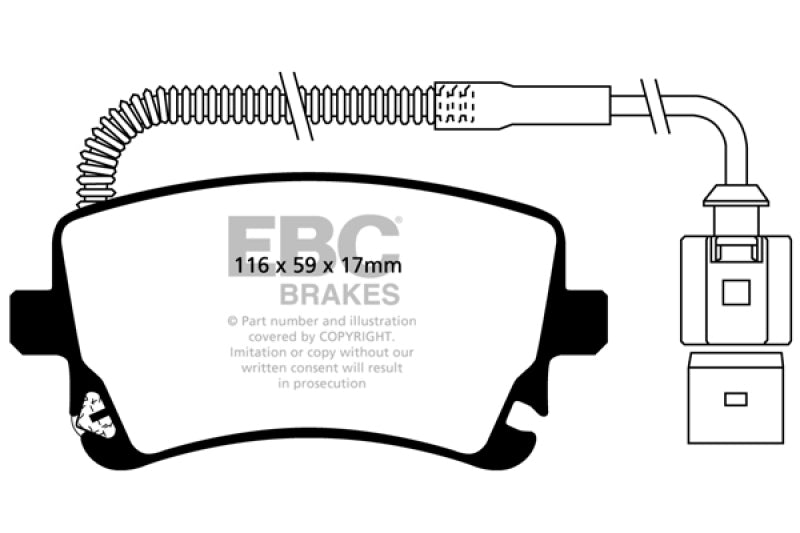 Load image into Gallery viewer, EBC 09-11 Audi A6 Quattro 3.0 Supercharged Yellowstuff Rear Brake Pads
