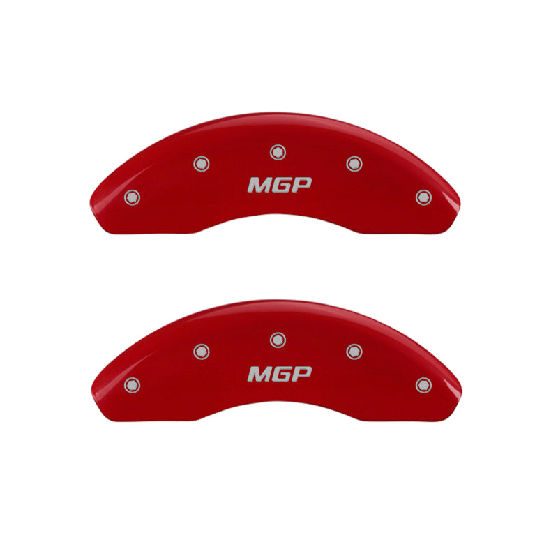 Load image into Gallery viewer, MGP 4 Caliper Covers Engraved Front &amp; Rear MGP Red Finish White Characters 2018 Toyota Camry L/LE/SE
