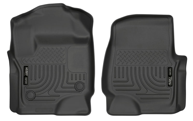 Load image into Gallery viewer, Husky Liners 2017 Ford Super Duty (Crew Cab / Super Cab) WeatherBeater Black Front Floor Liners
