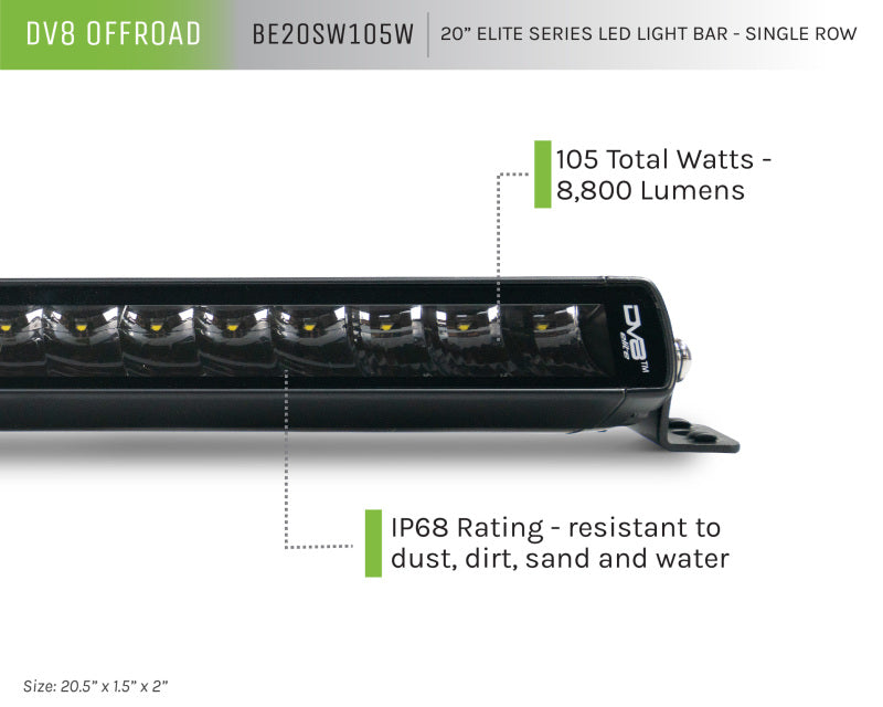 Load image into Gallery viewer, DV8 Offroad 20in Elite Series Light Bar 105W LED - Single Row
