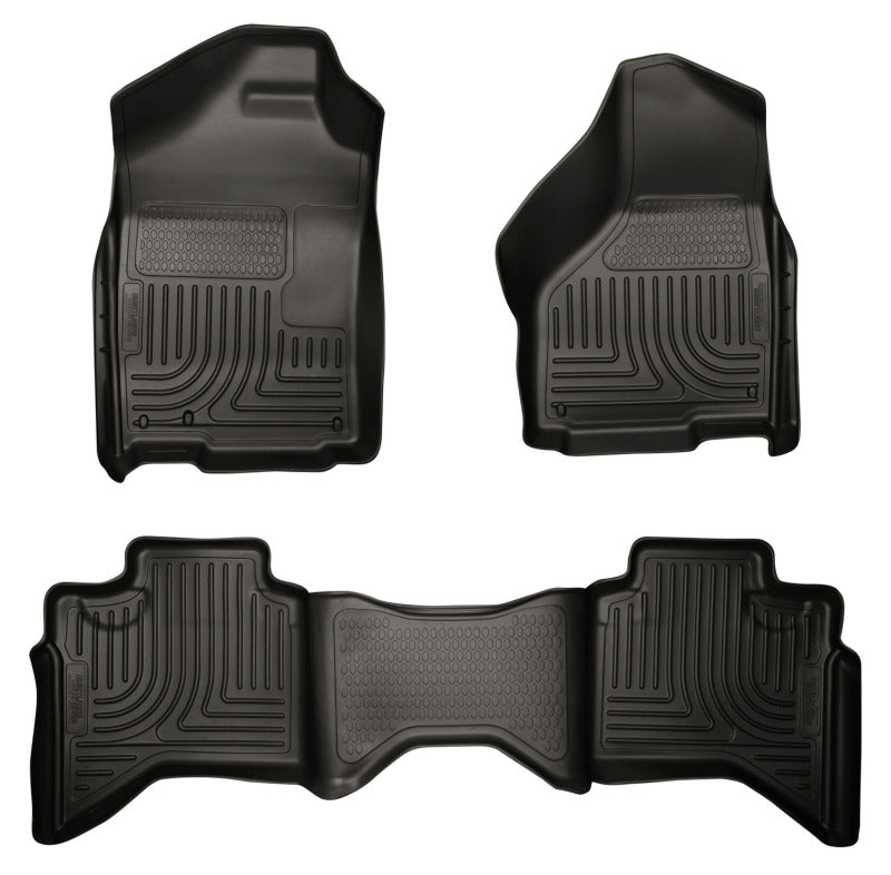 Load image into Gallery viewer, Husky Liners 03-08 Dodge Ram 1500/2500/3500 Quad Cab WeatherBeater Combo Black Floor Liners
