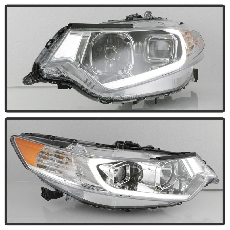 Load image into Gallery viewer, xTune 09-14 Acura TSX Projector Headlights - Light Bar DRL - Chrome (PRO-JH-ATSX09-LB-C)
