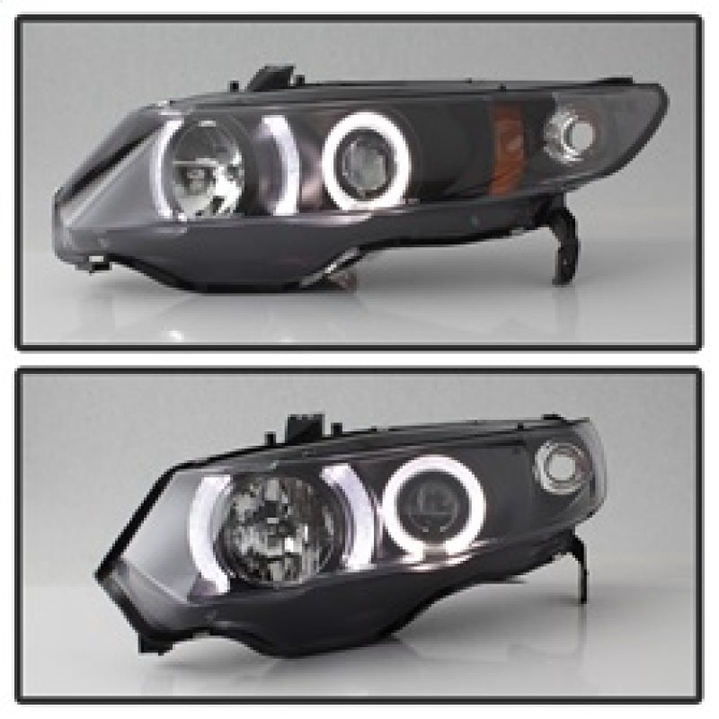 Load image into Gallery viewer, Spyder Honda Civic 06-08 2Dr Projector Headlights LED Halo Black High H1 Low H1 PRO-YD-HC06-2D-HL-BK
