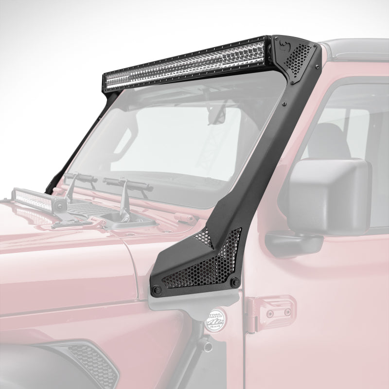 Load image into Gallery viewer, Go Rhino 18-20 Jeep Wrangler JL/JLU/Gladiator JT XE Windshield Light Bar Mount - 50in Single Row
