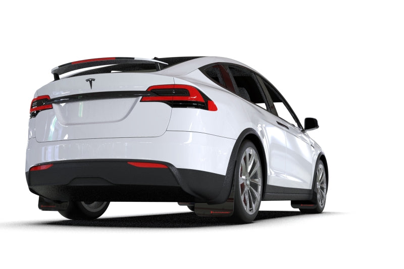 Load image into Gallery viewer, Rally Armor 2022 Tesla Model X/X Plaid Black UR Mud Flap - Metallic Black Logo
