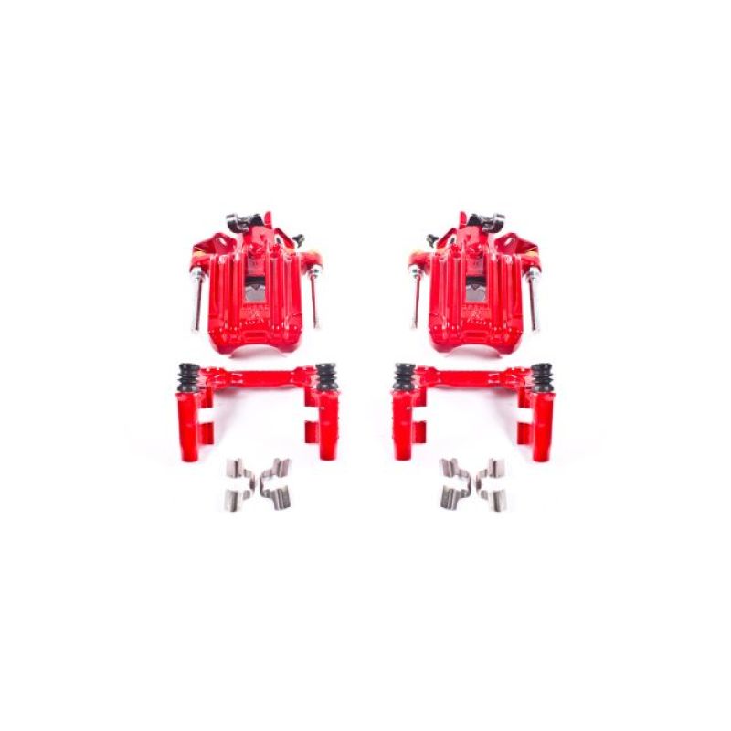 Load image into Gallery viewer, Power Stop 00-06 Audi TT Quattro (w/Non Vented Rotors Only) Rear Red Calipers w/Brackets - Pair
