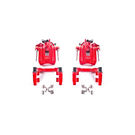 Power Stop 00-06 Audi TT Quattro (w/Non Vented Rotors Only) Rear Red Calipers w/Brackets - Pair