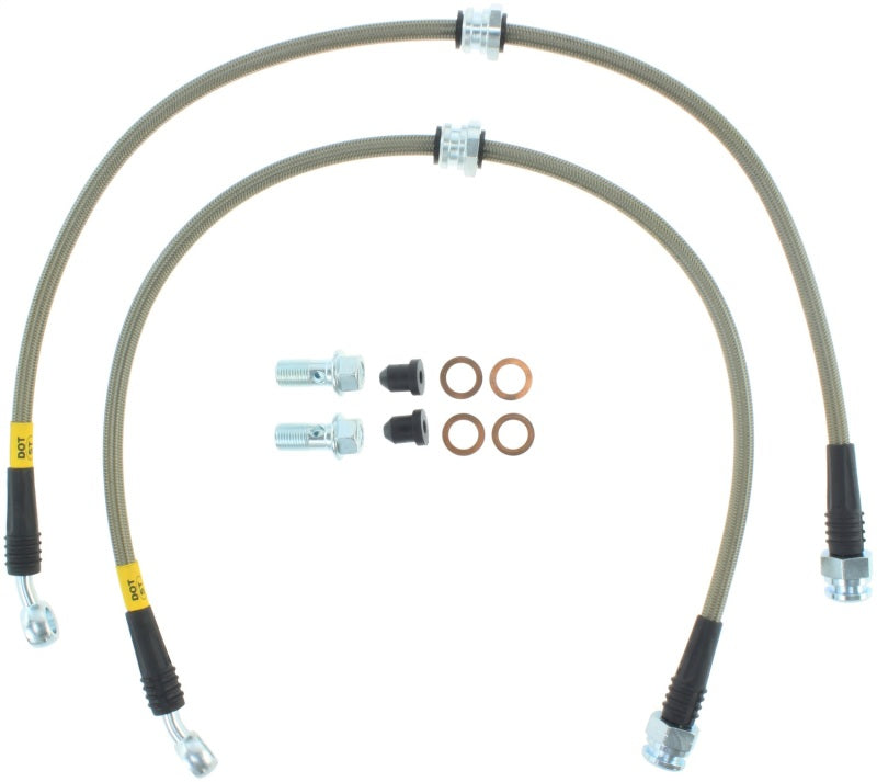 Load image into Gallery viewer, StopTech Stainless Steel Rear Brake lines for 03 MazdaSpeed Protege
