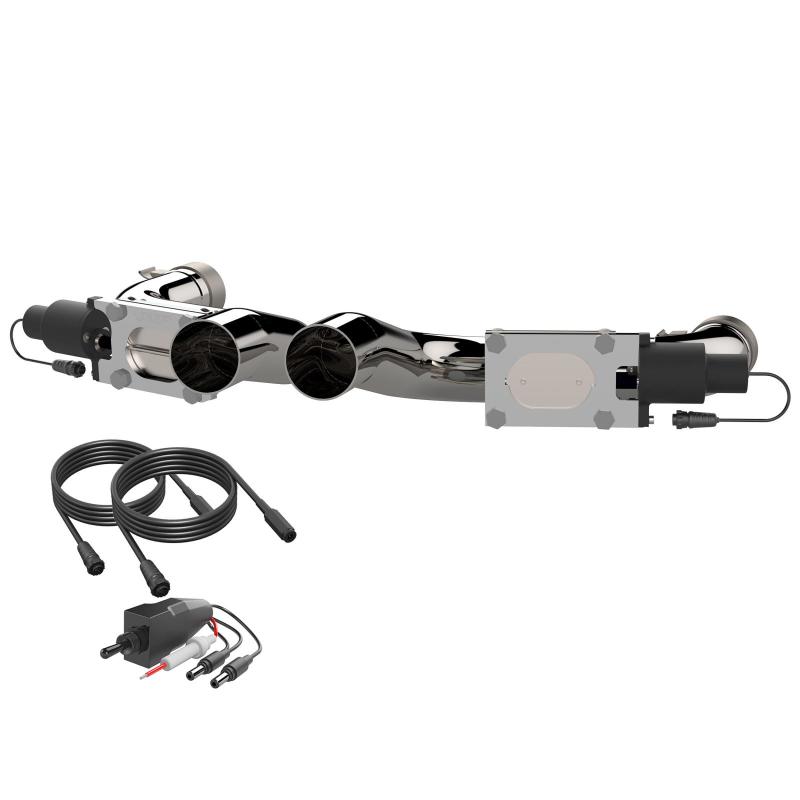 Load image into Gallery viewer, QTP 15-19 Dodge Challenger/Charger 6.2L/6.4L 304SS Aggressor Cutout Dual Mid Pipes
