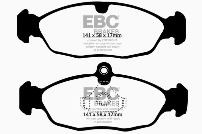 Load image into Gallery viewer, EBC 97-99 Aston Martin DB7 3.2 Supercharged Redstuff Rear Brake Pads
