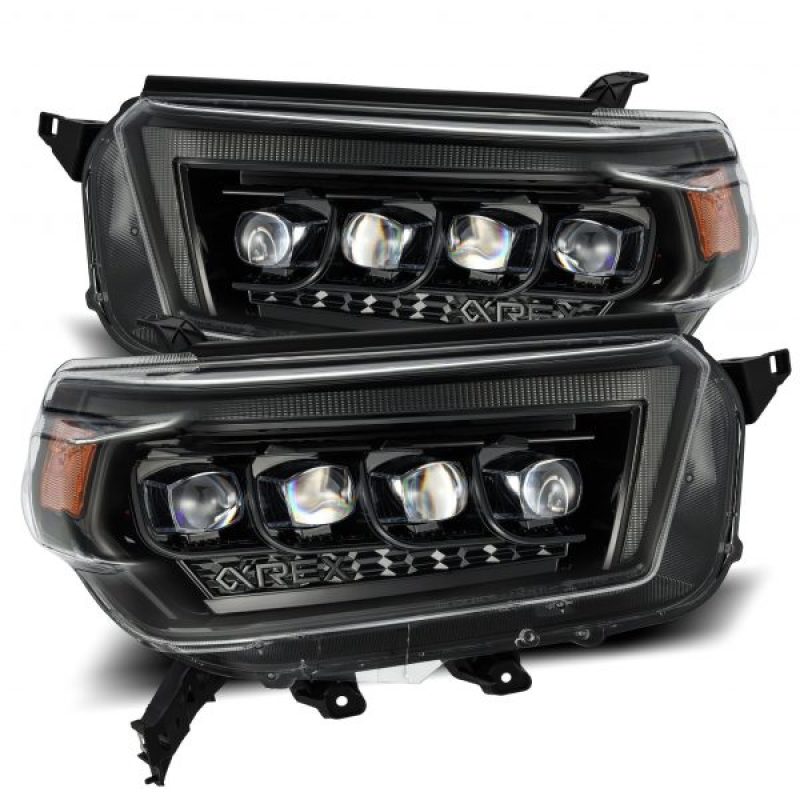 Load image into Gallery viewer, AlphaRex 10-13 Toyota 4Runner NOVA LED Proj Headlights Plank Style Alpha Black w/Seq Signal/DRL
