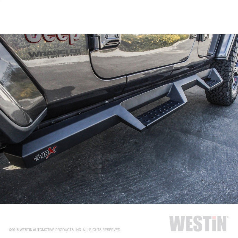 Load image into Gallery viewer, Westin 18-20 Jeep Wrangler JL Unlimited 4DR HDX Drop Nerf Step Bars - Textured Black
