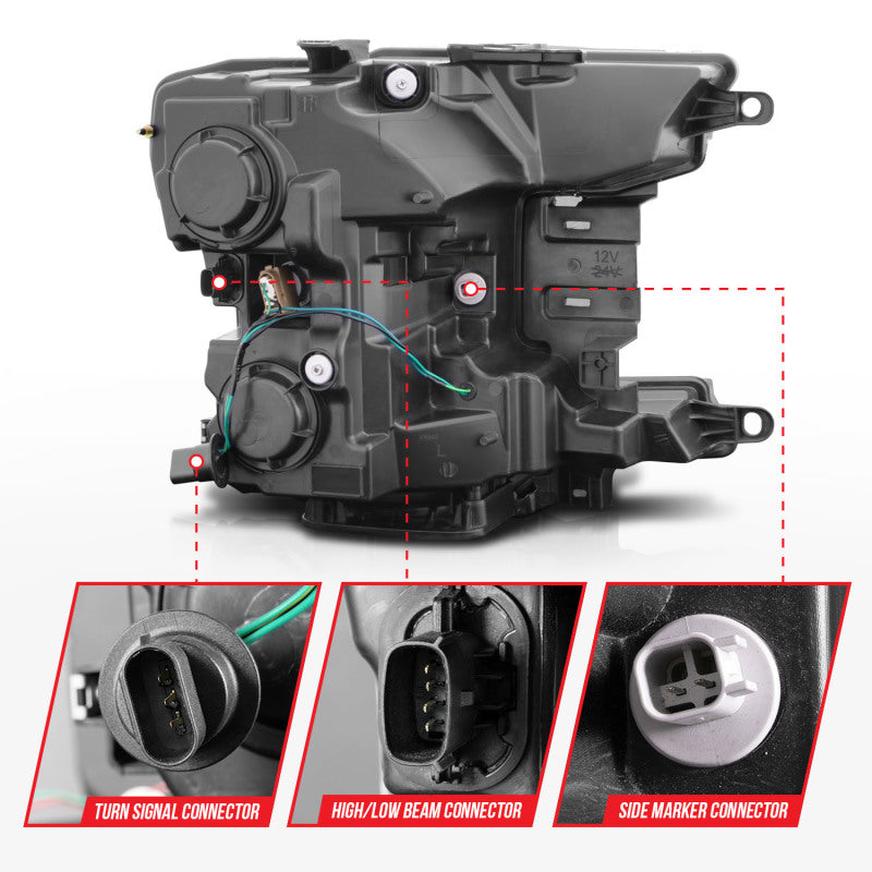 Load image into Gallery viewer, ANZO 2018-2020 Ford F-150 Projector Headlight w/ Plank Style Switchback Black Housing
