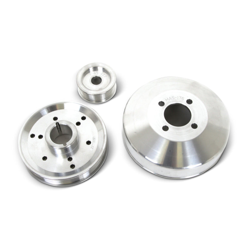 Load image into Gallery viewer, BBK 96-01 Mustang 4.6 GT Cobra Underdrive Pulley Kit - Lightweight CNC Billet Aluminum (3pc)
