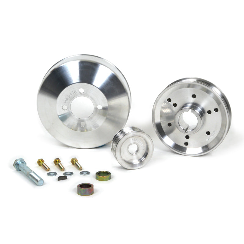 Load image into Gallery viewer, BBK 96-01 Mustang 4.6 GT Cobra Underdrive Pulley Kit - Lightweight CNC Billet Aluminum (3pc)
