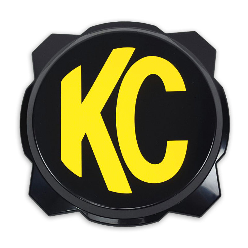 Load image into Gallery viewer, KC HiLiTES 6in. Hard Cover for Gravity Pro6 LED Lights (Single) - Black w/Yellow KC Logo
