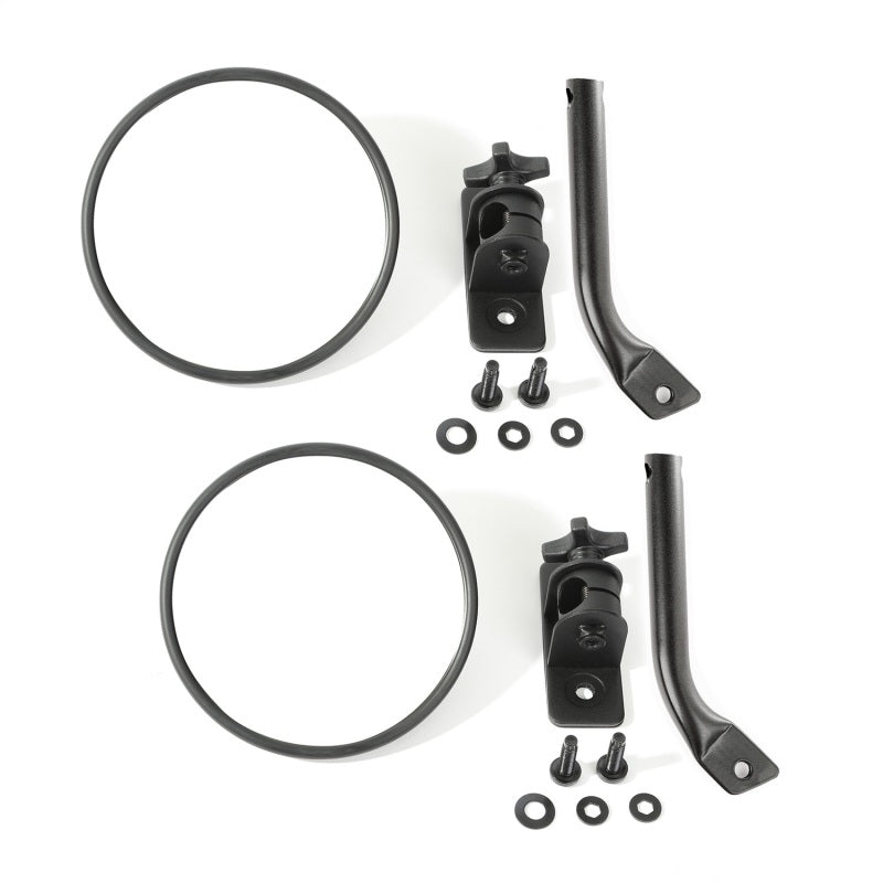 Load image into Gallery viewer, Rugged Ridge 97-18 Jeep Wrangler Textured Black Round Stubby Trail Mirror Kit
