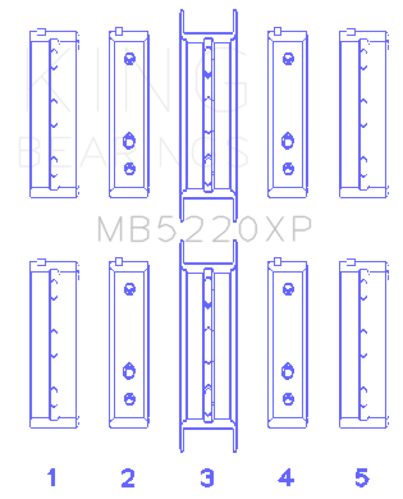 Load image into Gallery viewer, King Subaru WRX/STi EJ20 EJ22 EJ25 Flange #3 Position (Size STD) Performance Main Bearing Set

