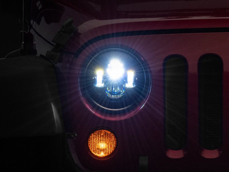 Load image into Gallery viewer, Raxiom 97-18 Jeep Wrangler TJ/JK Axial Series LED Daymaker Headlights- Black Housing (Clear Lens)
