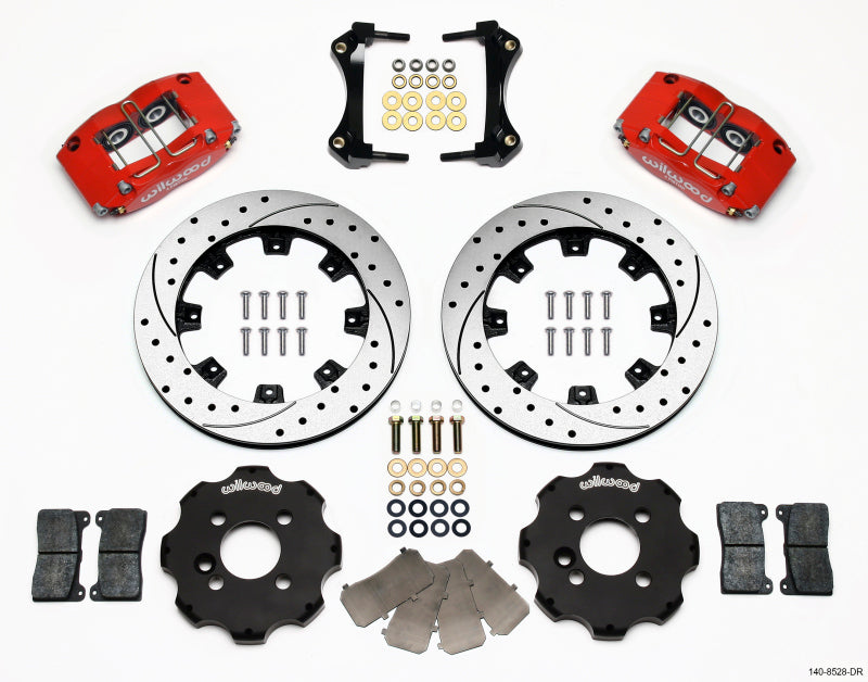 Load image into Gallery viewer, Wilwood Dynapro Radial Front Kit 12.19in Drilled Red Mini Cooper
