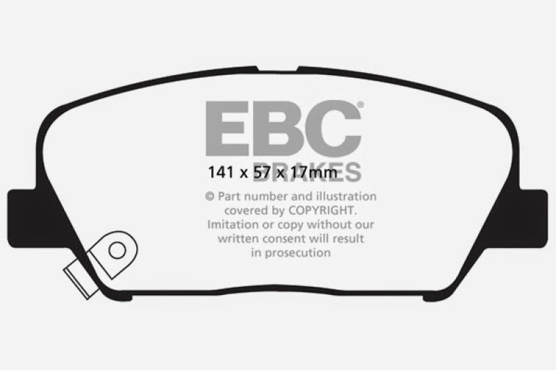 Load image into Gallery viewer, EBC 09+ Hyundai Genesis Coupe 2.0 Turbo Redstuff Front Brake Pads
