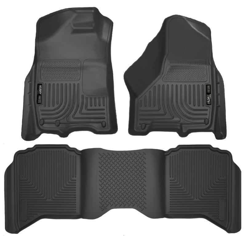 Load image into Gallery viewer, Husky Liners 2012 Dodge Ram 1500/2500 Crew Cab WeatherBeater Combo Black Floor Liners
