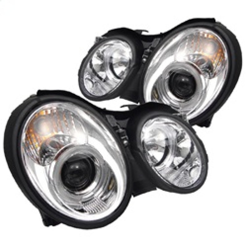 Load image into Gallery viewer, Spyder Mercedes Benz CLK 98-02 Projector Headlights Halogen Model- LED Halo Chrm PRO-YD-MBCLK98-HL-C
